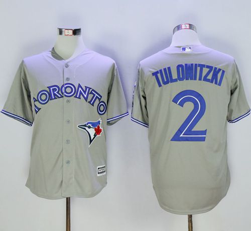 Blue Jays #2 Troy Tulowitzki Grey New Cool Base 40th Anniversary Stitched MLB Jersey - Click Image to Close